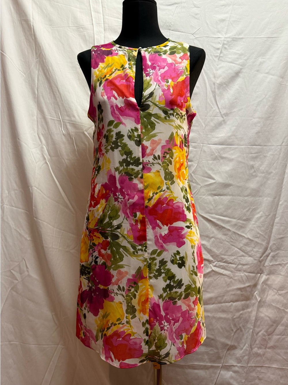 Floral Sleeveless Shift Dress in Pink & Yellow BRAND NEW!